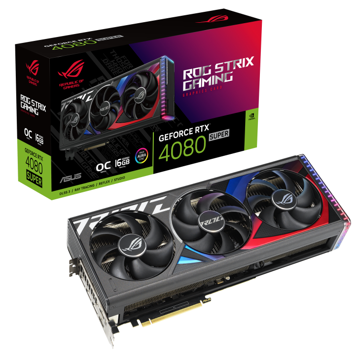 ASUS ROG Strix GeForce RTX™ 4080 SUPER 16GB GDDR6X OC Edition- Graphics Card ASUS ROG Strix GeForce RTX™ 4080 SUPER 16GB GDDR6X OC Edition- Graphics Card